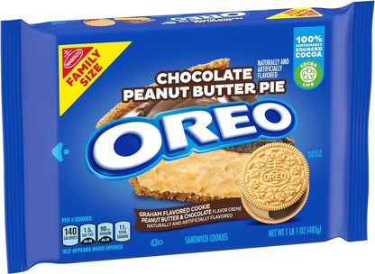 Galletas Oreo Sabor Chocolate-Peanut Butter Pie Family Size 482g