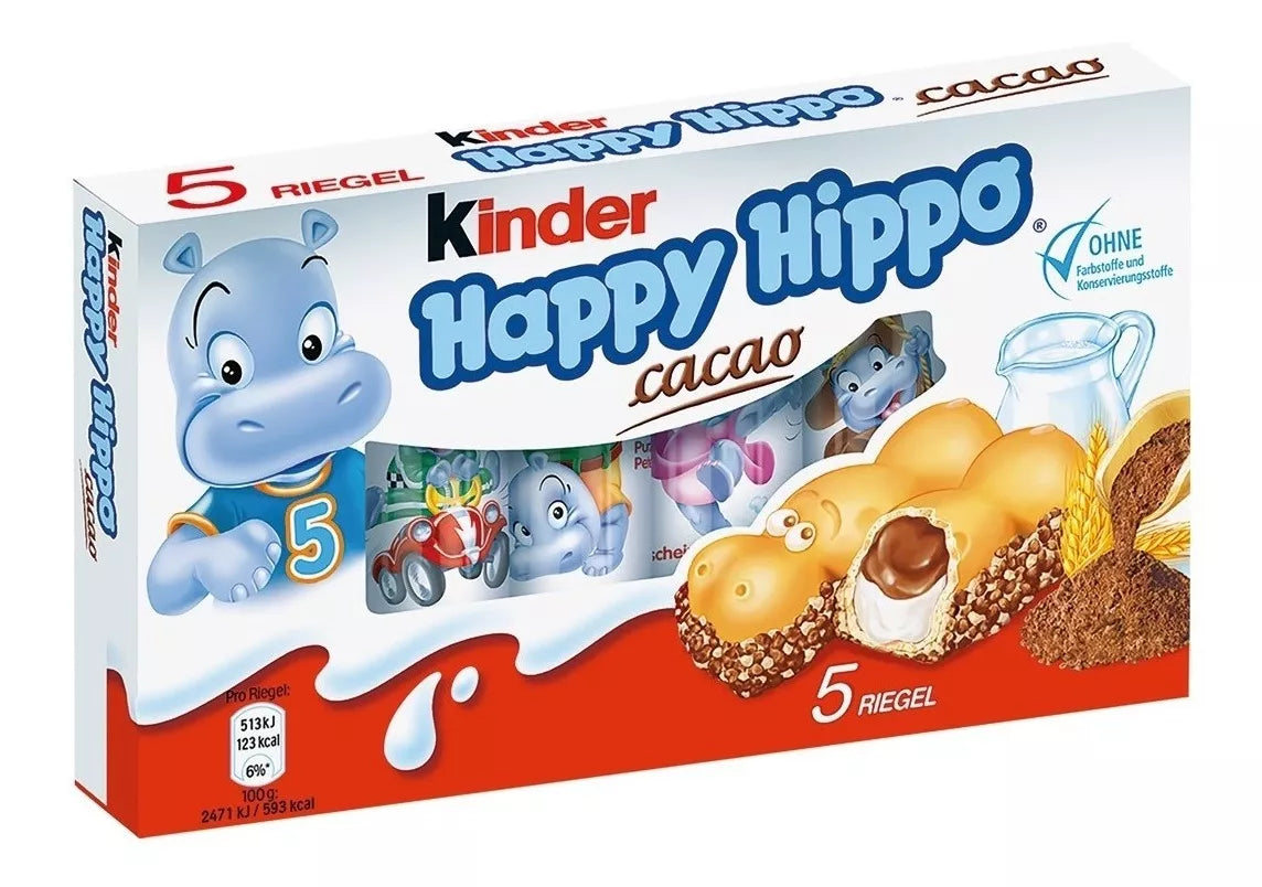 Kinder Happy Hippo Sabor Cacao (Ferrero) Caja con 5 Piezas (103.5g)