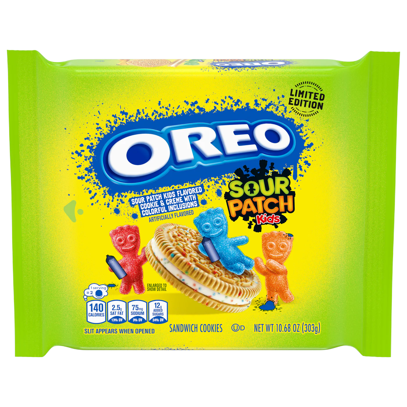 Galletas Oreo Sabor Sour Patch Kids Paquete Familiar 303g