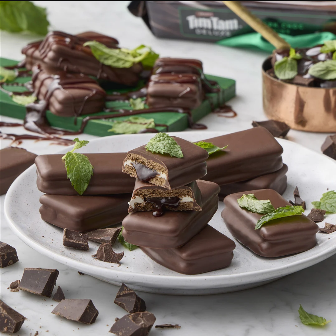 Chocolate Tim Tam Chocolate Amargo y Menta (175g) (TimTam Dark Mint)